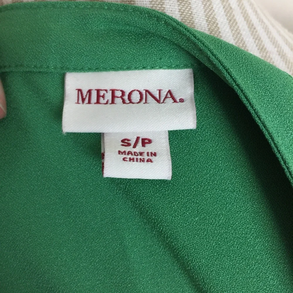 MERONA Dress Green High Low Midi w/ Tie Belt SMALL - Picture 6 of 7